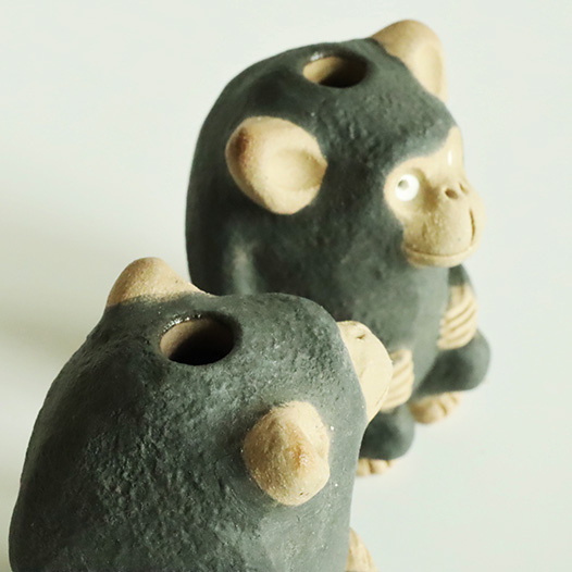 チンパンジー兄弟花器（小・ミニ）